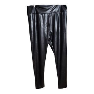 Bytamishea‎ Faux Leather High Waist Leggings Black Stretchy Pants 2X NWT